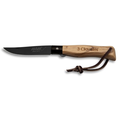 Titanium pocket knife with blade lock and leather loop 2