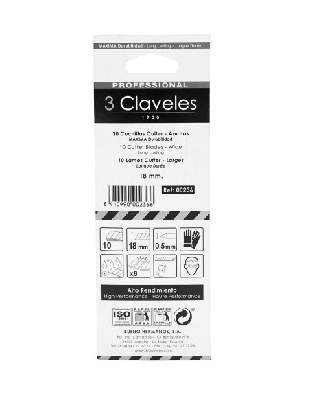 10 Cuchillas 18mm. Prof