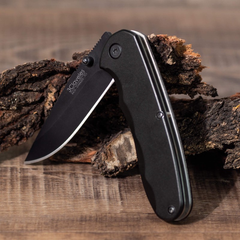 Navaja Dark negra ligera | 3 Claveles